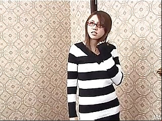Rino is taken by her boyfriend and banged on transmitted to bed until her hairy pussy is cr